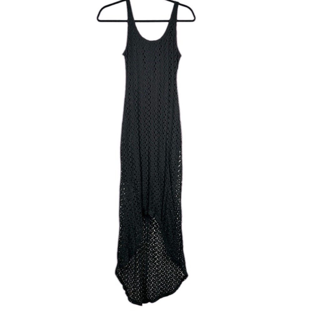 Xhilaration Vintage Black Summer Spring Open Knit Tank Maxi Dress Size XS